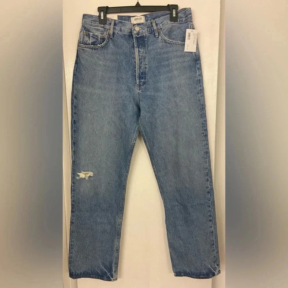NWT AGOLDE 90's Pinch Waist in Abstract Blue Size 31